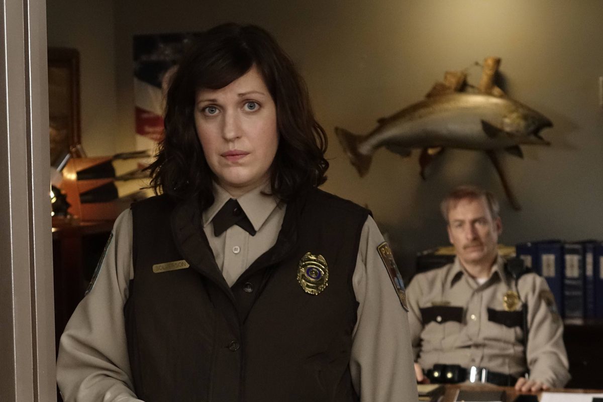 FARGO "Morton's Fork" -- Episode 110 -- Airs Tuesday, June 17, 10:00 pm e/p) -- Pictured: (L-R) Allison Tolman as Molly Solverson, Bob Odenkirk as Bill Oswalt -- CR: Chris Large/FX